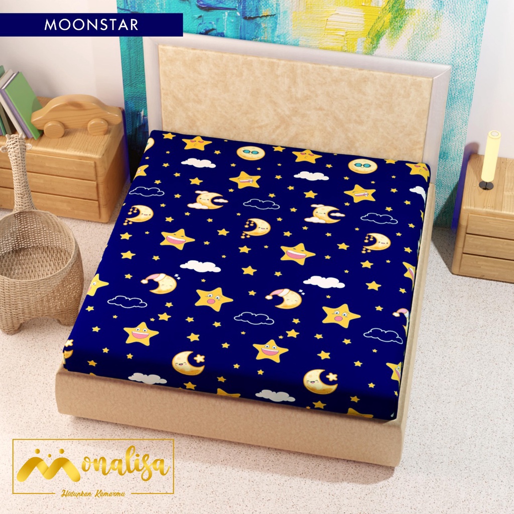 SPREI WATERPROOF MONALISA MOTIF KARAKTER UKURAN 180X200,160x200-moonstar 2