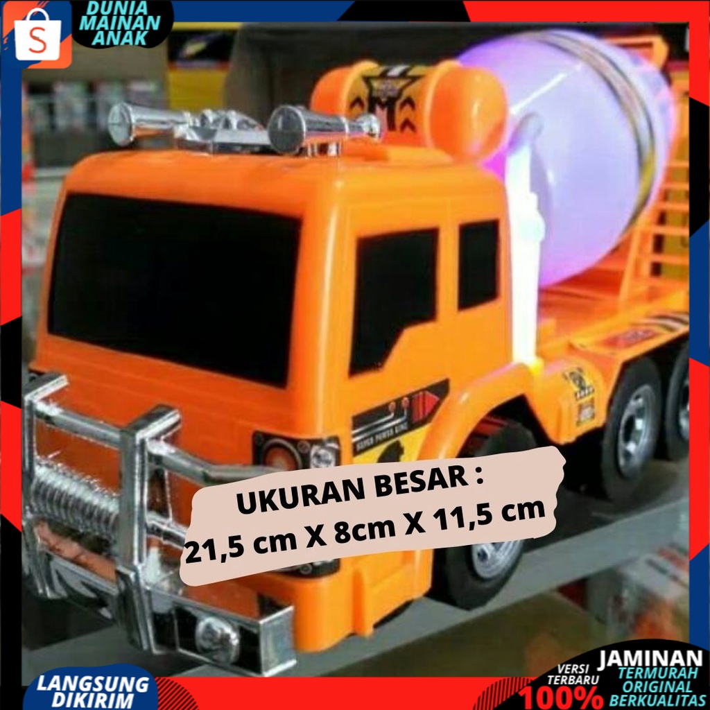 Mainan Mobil Mobilan Truk Molen Ukuran Besar Bump Go -Mixer Truck Mobil Baterai Anak Edukatif Murah