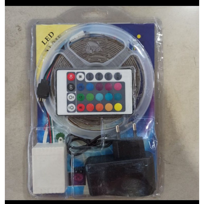 lampu selang Led strip RGB WARNA WARNI mata kecil / mata besar 3528 / 5050 outdoor plafon drop