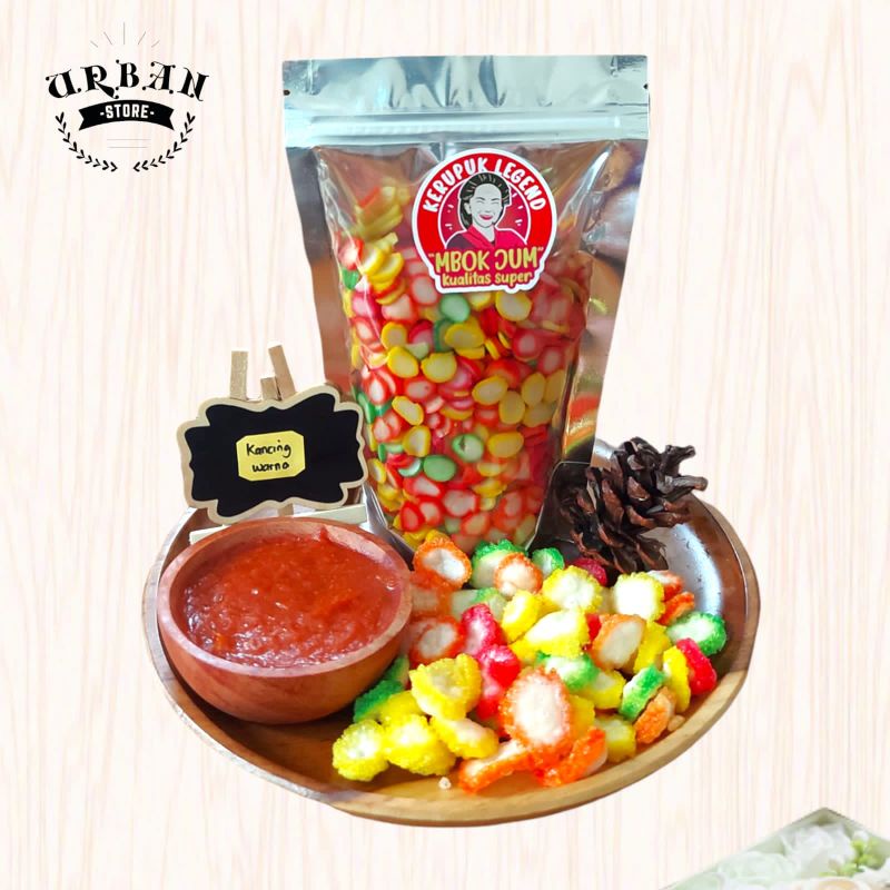 

Kerupuk Mentah Kancing Mini Warna - Krupuk Mentah