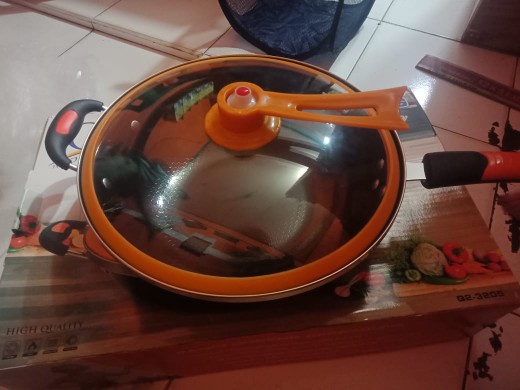 Panci Serbaguna 32 Cm Q2-3205 Wok Enamel Anti Lengket Bahan Sangat Tebal