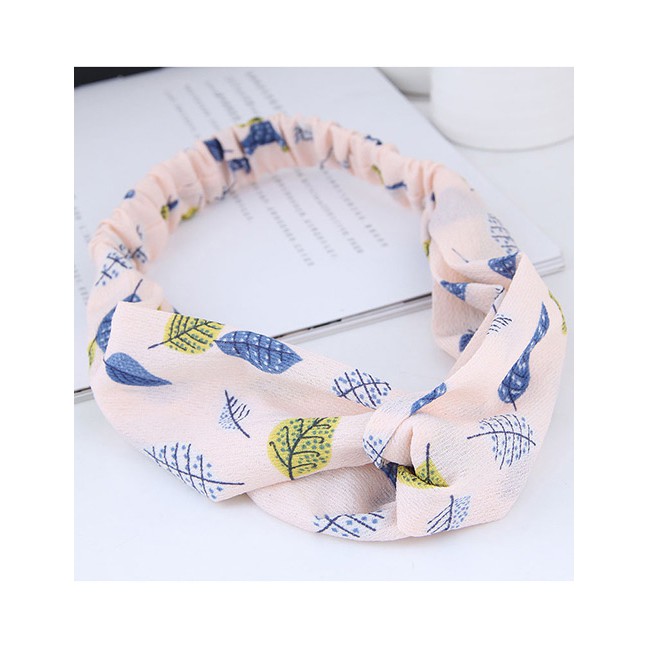 LRC Bando Sweet Leaf Pattern Decorated Wide Hair Band