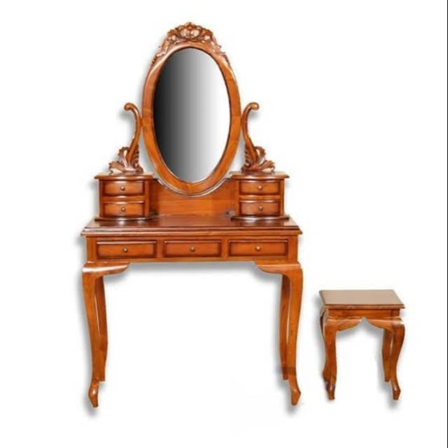 Meja Rias Kartini jepara Make up kayu Jati Shopee Indonesia Meja Rias Kartini jepara Make up kayu Jati Shopee Indonesia