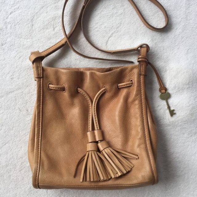 Preloved Tas Fossil / Fossil Bag Brown