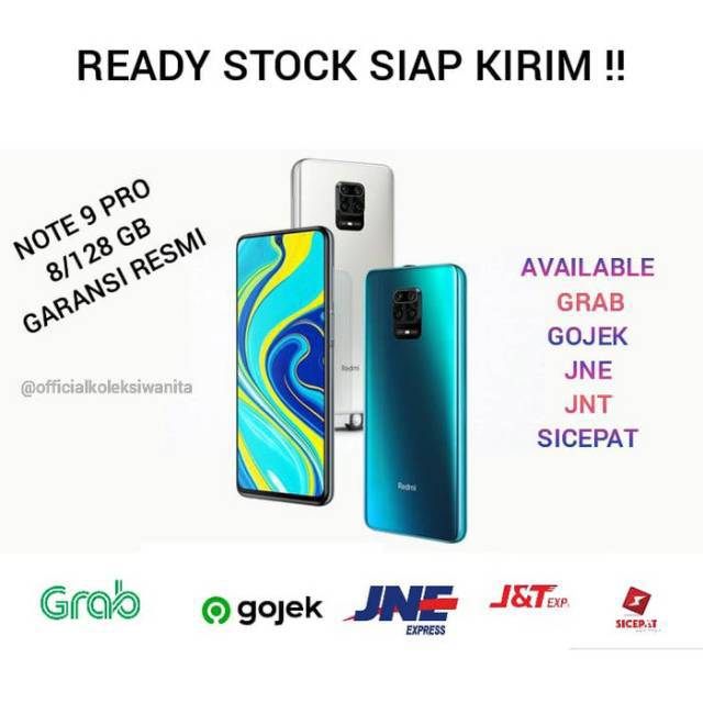 REDMI NOTE 9 PRO 8/128 GB XIAOMI REDMI NOTE 9 PRO GARANSI RESMI SEGEL