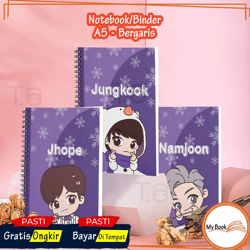 Notebook Buku Tulis Tinytan Binder Catatan Bookpaper Journal Diary Sekolah Kuliah A5 Ring Spiral Ber