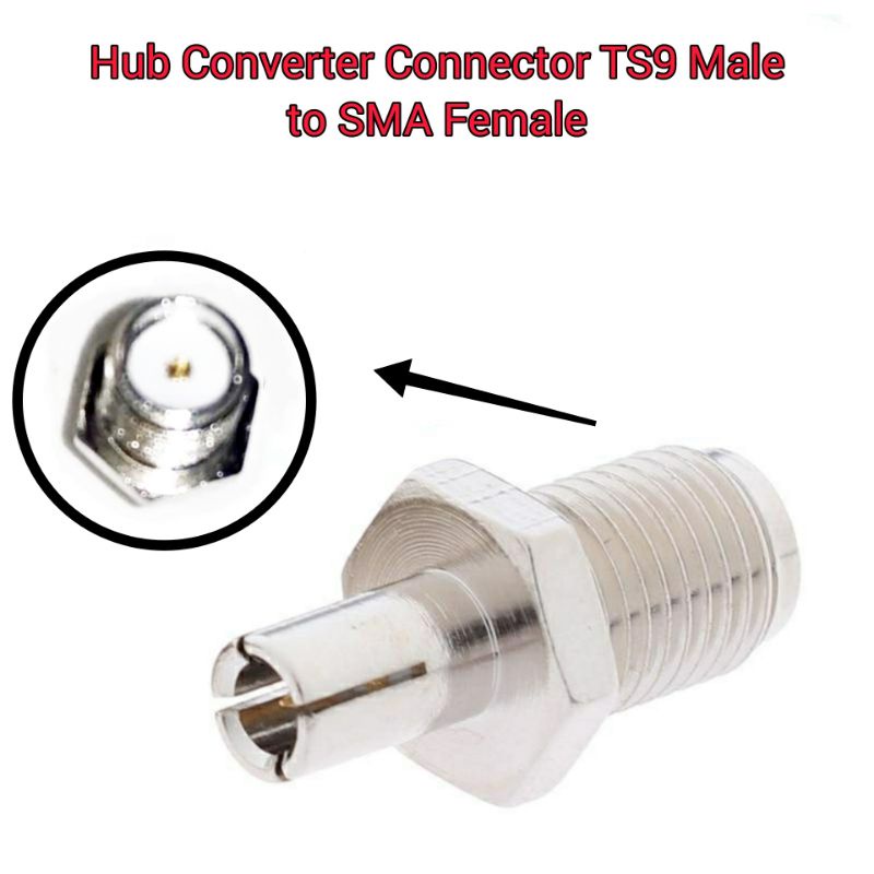 Converter Connector TS9 Male to SMA Female Jack Untuk Kabel Pigtail RF Antena