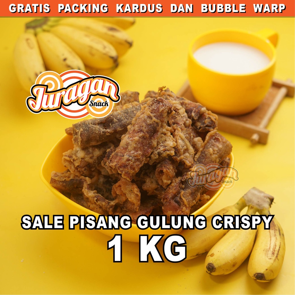 SALE PISANG GULUNG CRISPY 1 KG snack kiloan makanan ringan jajanan cemilan camilan manis  murah