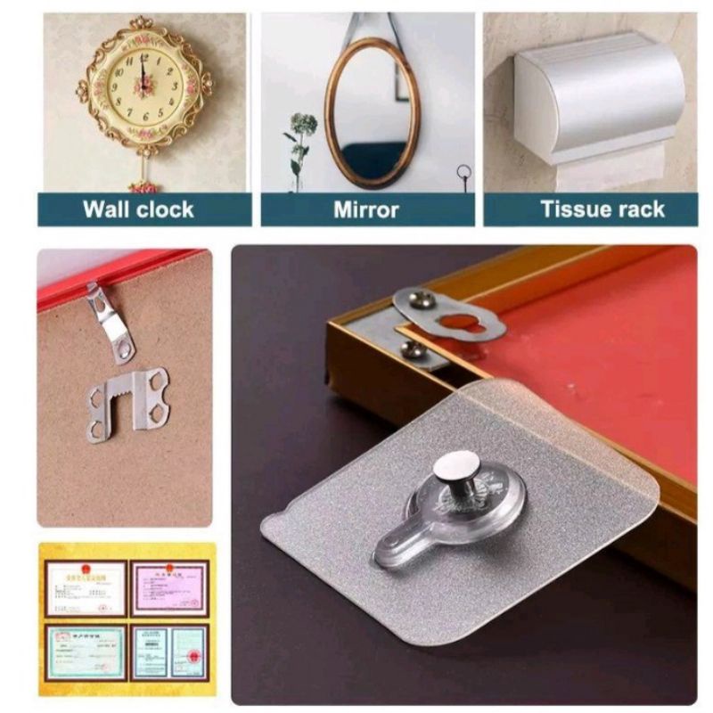 Tempelan Hook Paku / Gantungan Tempelan paku Dinding Ajaib Tanpa Bor