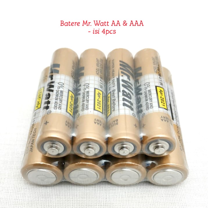 Batere Mr Watt AA &amp; AAA 1 pack isi 4's