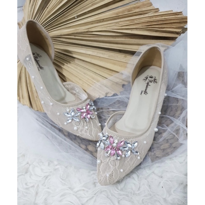 sepatu wedding Rafaizoutfit shoes natasa cream tinggi 3cm