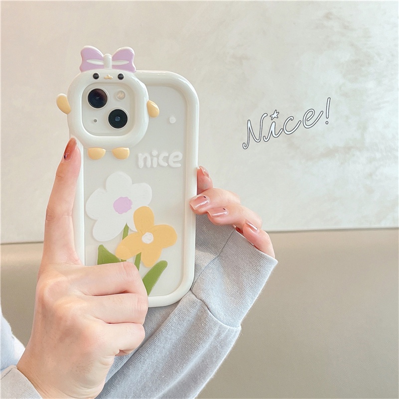 Soft Case Silikon TPU Transparan Motif Bunga Untuk Compatible for iPhone 14 13 12 11 Pro Max X Xr Xs Max iPhone 8 7 6 6s Plus Summer Flower Phone Case Clear Silicone Anti-Scratch Handphone Soft Case Shockproof Soft TPU Back Cover