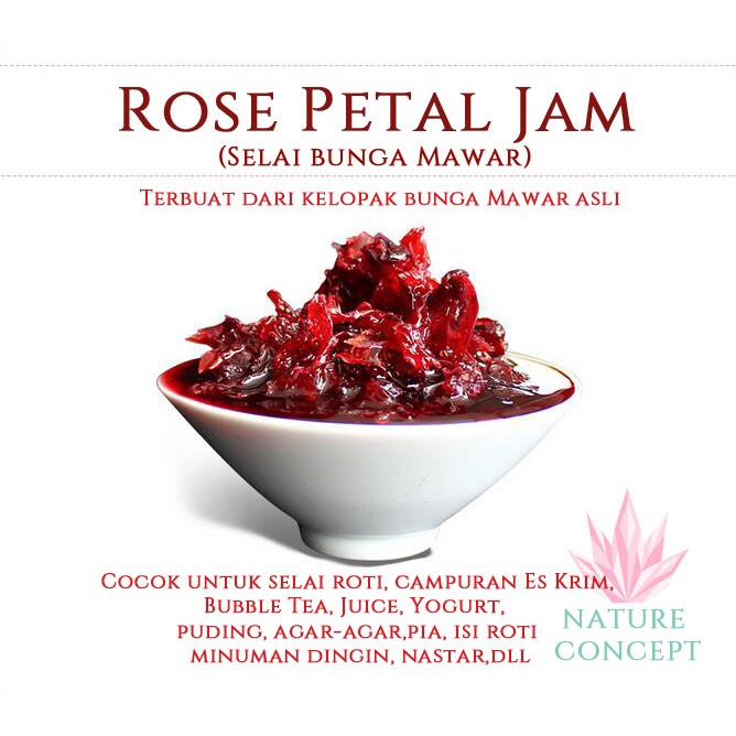 Selai Pure Kelopak Mawar Asli Rose Petal Jam 100% asli berkualitas