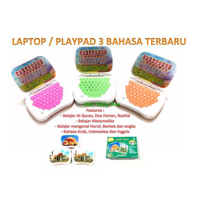TERMURAH Mini Laptop / Playpad 3 Bahasa Mainan Edukasi Arab + Calculator