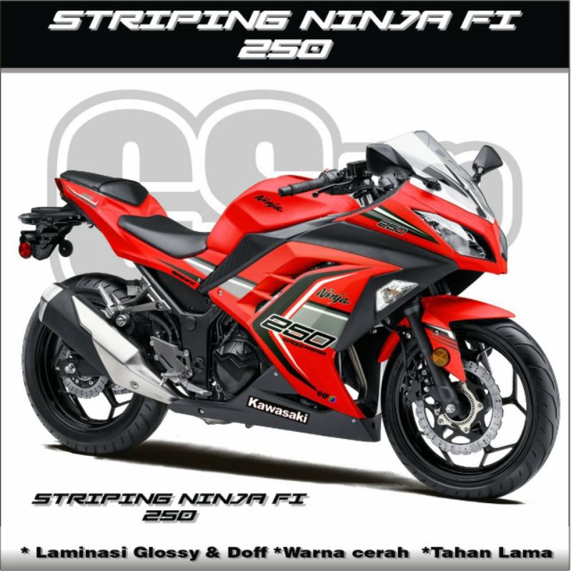 STRIPING MOTOR NINJA FI 250 OLD / DECAL STIKER KAWASAKI NINJA 250 FI OLD / STICKER LIS VARIASI NINJA