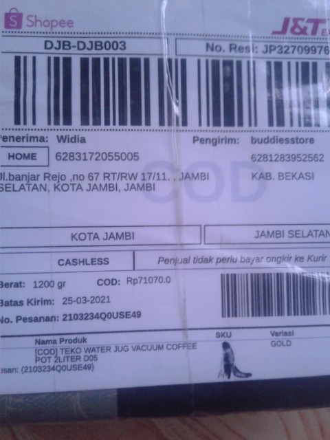 [cod] Teko Water Jug Vacuum Coffee Pot 2liter D05