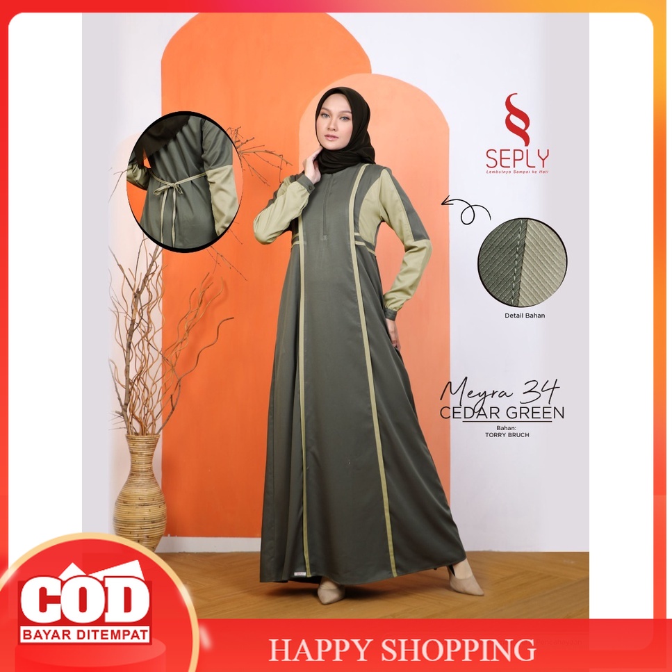 COD GAMIS SEPLY MEYRA 34 CEDAR GREEN, SILVER SAGE | DRESS WANITA  DEWASA TERBARU KEKINIAN |BUSANA BA