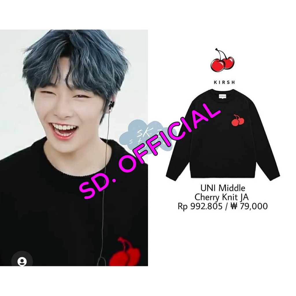 Sweater Basic Straykids I. N Cherry Logo Merah