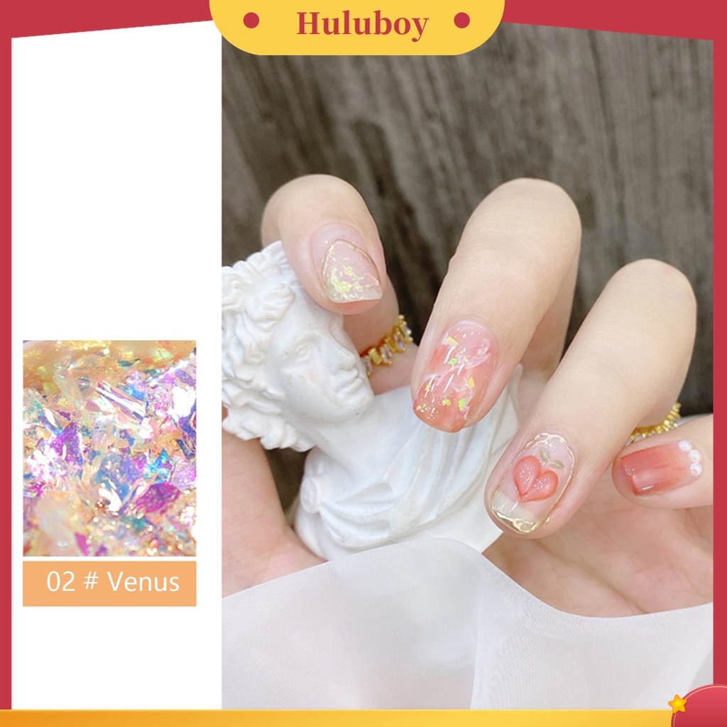 Huluboy Huluboy♡ Bubuk Glitter Sequin Ultra Tipis Warna-Warni Untuk Manicure