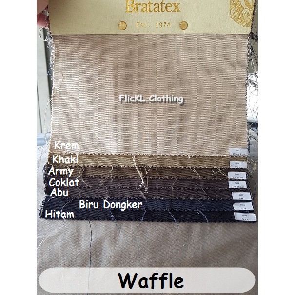 Bahan Kain Waffle Wafer Wafel Katun Topi Tas Jaket