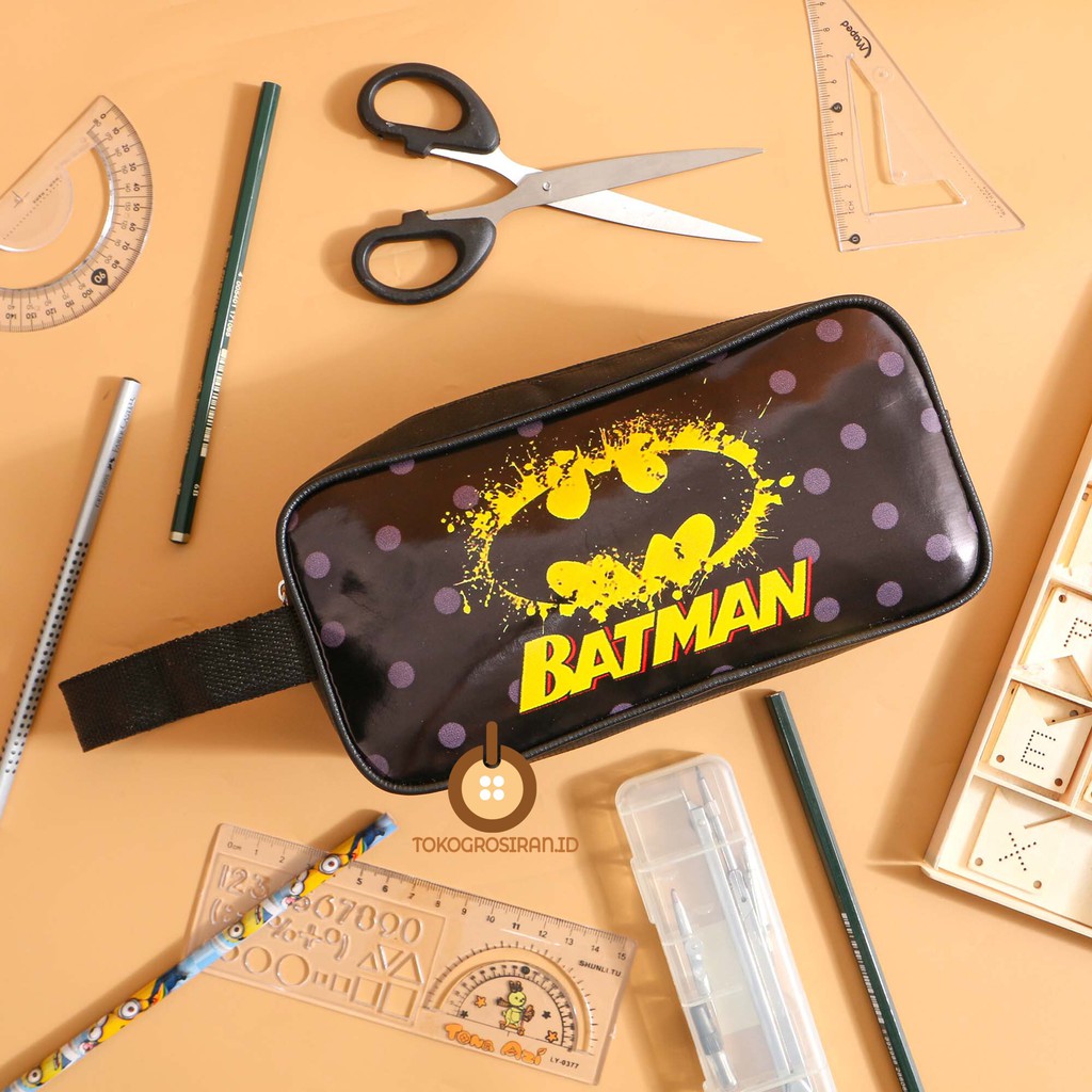 TOKOGROSIRAN.ID - KOTAK PENSIL ANAK COWOK  BATMAN SUPERHERO PENCIL CASE PREMIUM MURAH