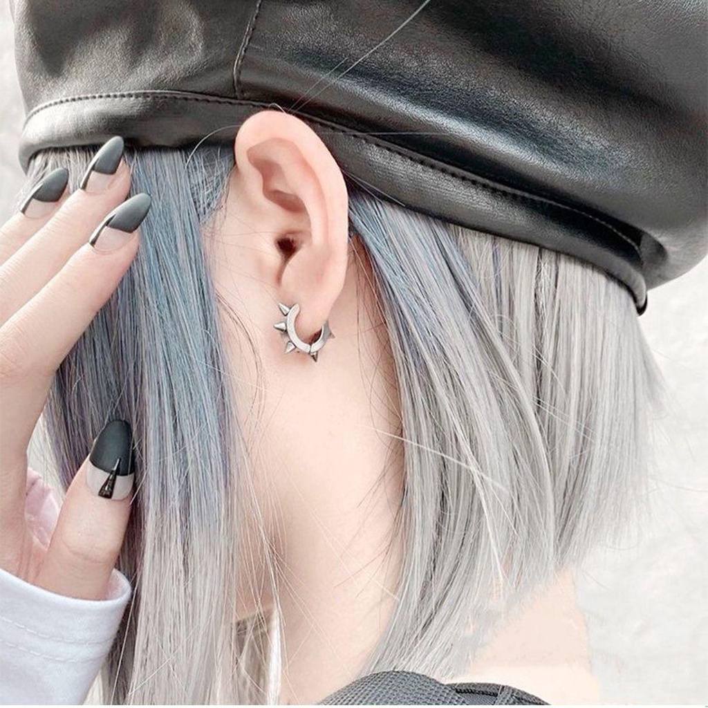 Mxbeauty Punk Paku Keling Klip Telinga Mode Hip Hop Spike Earcuffs Perhiasan Tulang Rawan Telinga Cuff Stud Earrings