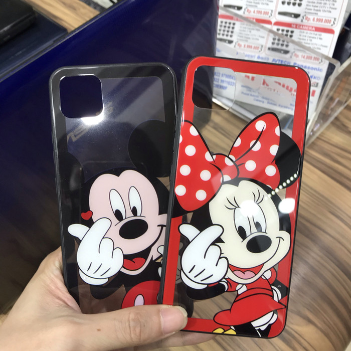 PREMIUM SOFT CASE FUZE ACRYLIC GLASS MINNIE MICKEY MOUSE REALME C11