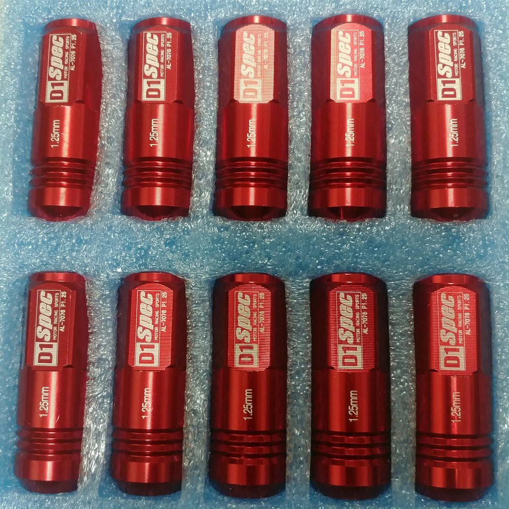 baut VLEG roda MODEL racing LUGNUT TIPE D1 UKURAN 1.25 mm merah MOBIL SUZUKI APV ERTIGA SWIFT