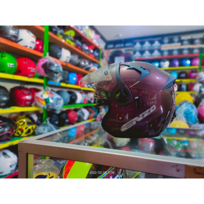 HELM INK ENZO UNGU DOBEL VISOR ORIGINAL