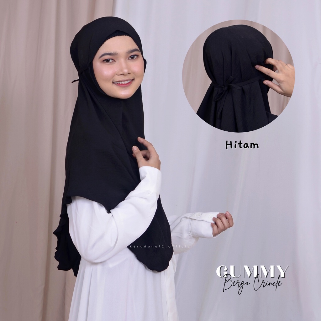 Bergo Crincle/ Gummy Bergo Instan Crincle-Hitam