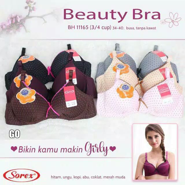 gof SOREX BH Tanpa Kawat 11165 Bra Busa Tipis Pakaian Dalam Wanita Bra Ukuran 34/40