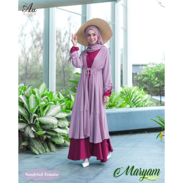 Maryam dress original ori aden hijab by anggraini gamis kualitas premium bahan Paulista dress muslim