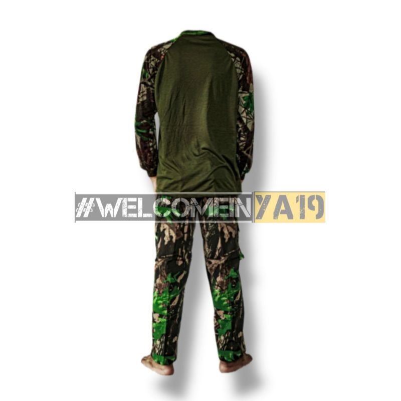 Fullset Baju Reglan Hunting Loreng Camo Perbakin / Baju Sniper Berburu Camo Perbakin / Setelan Outdoor Camo Perbakin