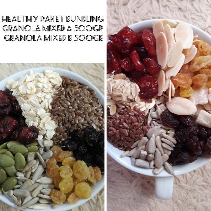 

[BUNDLING] Melogranic Healthy Granola mixed A ( 500gr )+ B ( 500gr )