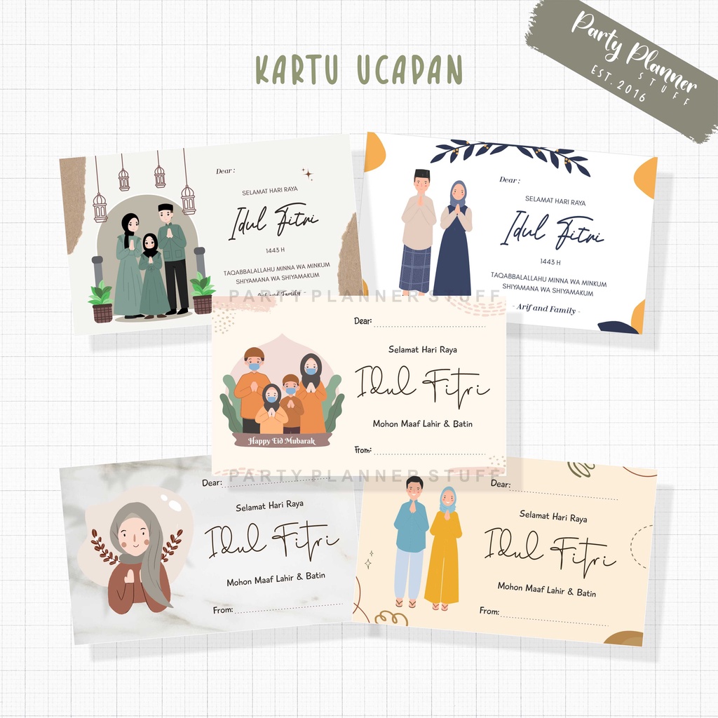 Kartu ucapan lebaran idul fitri eid mubarak kartu hampers lebaran kartu ucapan parsel idul fitri kar