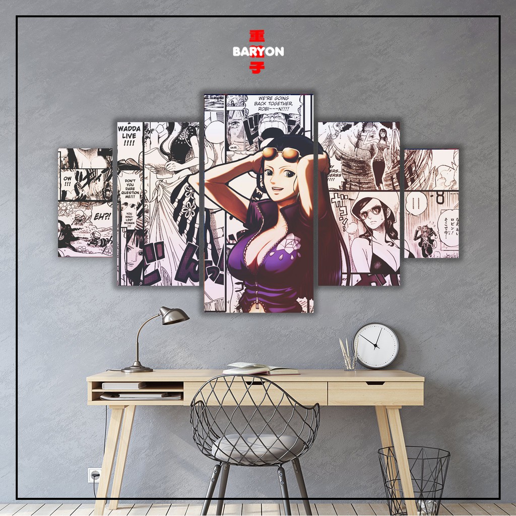 BARYON Wall Decor ONE PIECE NICO ROBIN Hiasan Dinding 1 Set Poster Kayu Pajangan Kamar Tidur Anime 5