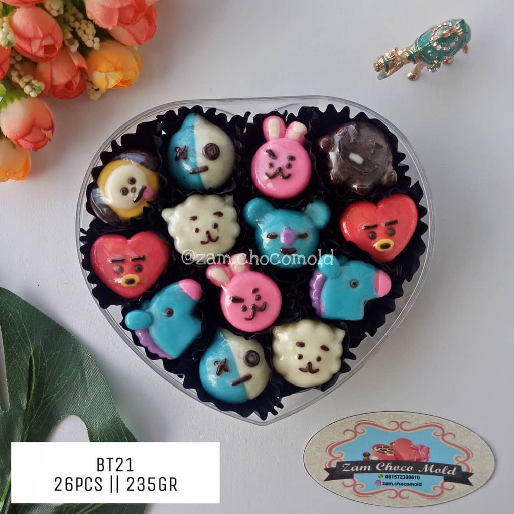 

Coklat karakter toples/coklat lebaran/coklat unik/Karakter BT21