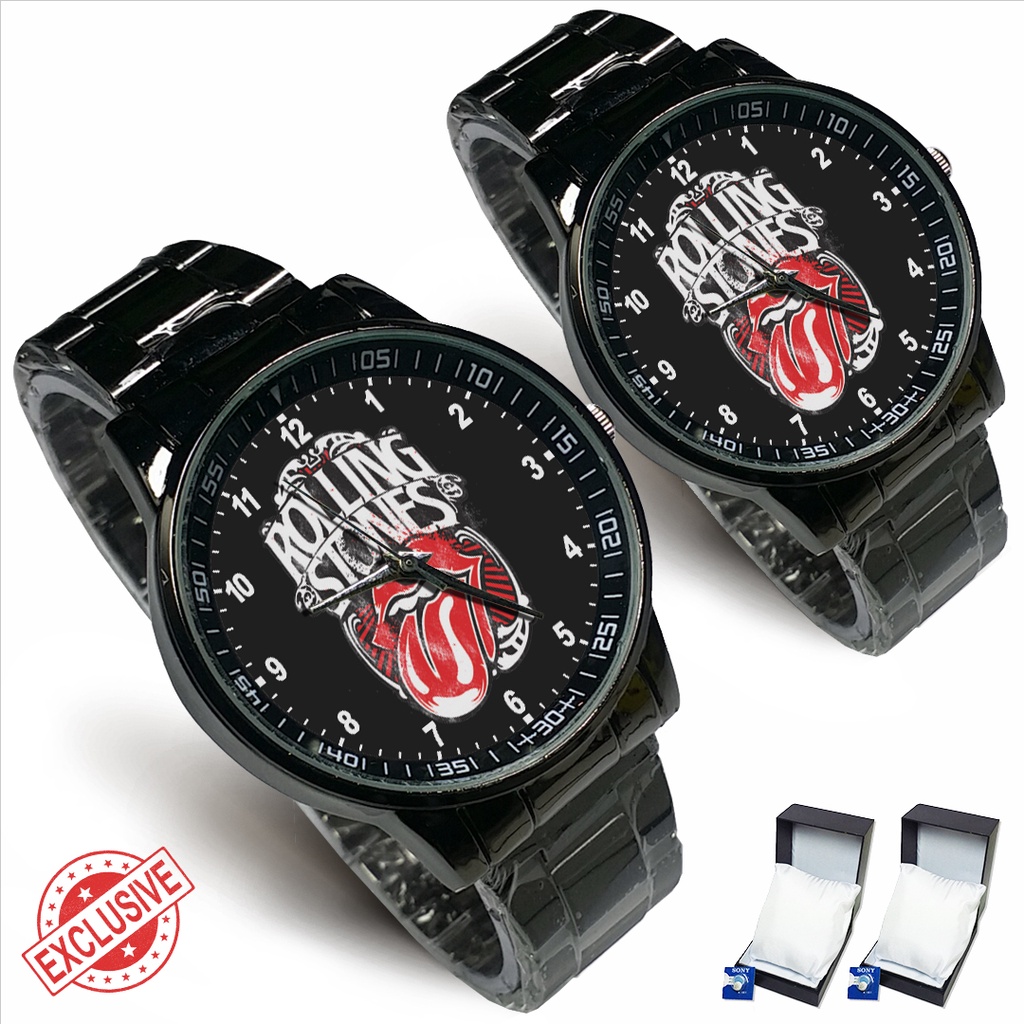 Jam Tangan Rantai Couple THE ROLLING STONES - 1 (Awesome)