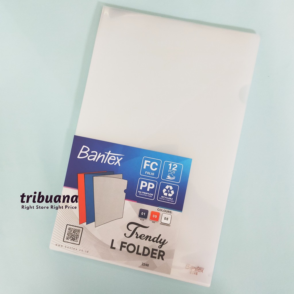 

Bantex L Folder Ukuran Folio 2248 - Map Bening Transparan L / clear sleeves