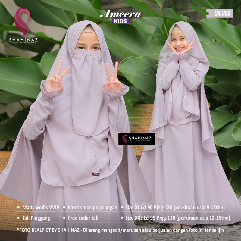 AMERA TEEN SYARI gamis anak remaja set khimar wolfis original cadar niqab