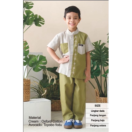 KOKO ANAK LUBI SAKINA CREAM SKY BLUE BAHAN KATUN OXFORD