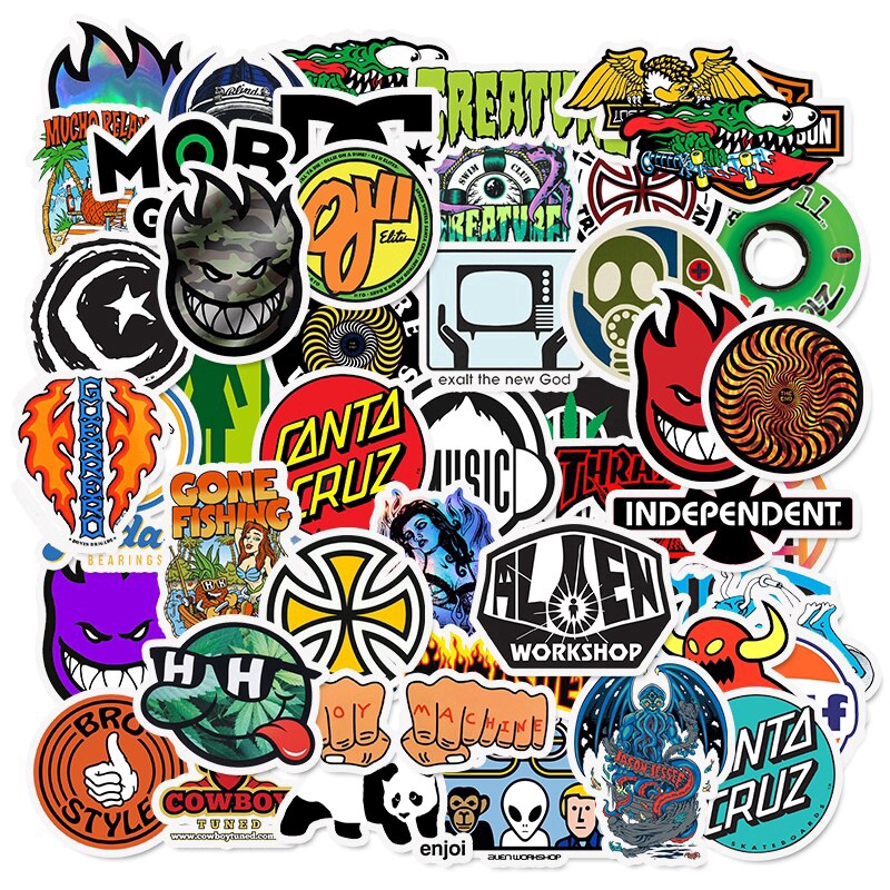 50pcsset Vinyl Motif Print Graffiti Stickers Made From Classic Style For Car Decoration