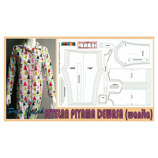 [[COD]] Pola Jiplak Model Piyama Dewasa (wanita) MURAH Kode 655