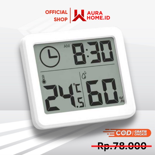 Jam Digital Meja Dinding Thermometer Hygrometer Sensor / Jam LED Nyala Lampu Meja Alarm Weker Weaker