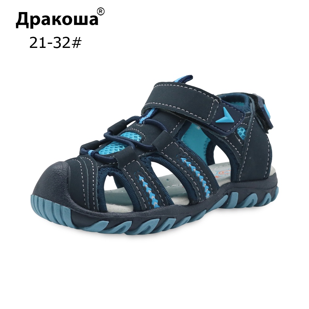 Apakowa Brand New Summer Children Beach Boys Sandals Kids Shoes Closed Toe Arch Support Sport Sandal