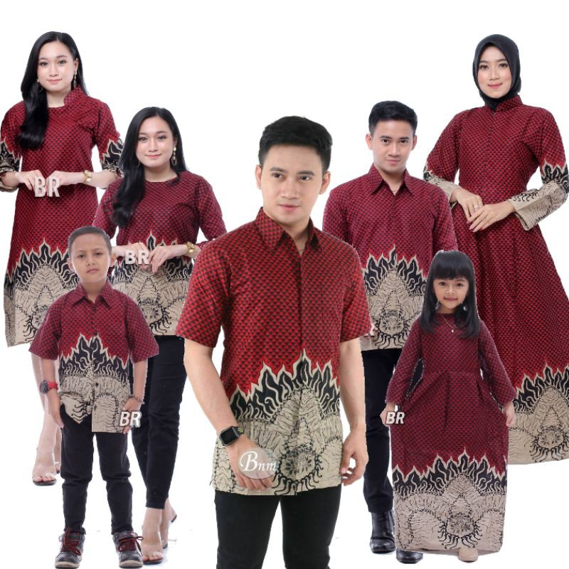 Batik Couple Keluarga Sania Ruffle Ori Ndoro Jowi Dnt Motif Mowo