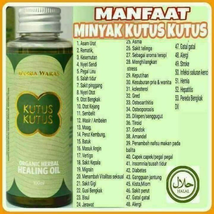 44 Minyak KUTUS KUTUS Organic Healing Oil 100ml - Tamba Waras