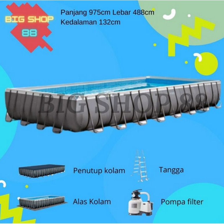KOLAM RENANG INTEX TERBESAR KOLAM RENANG KELUARGA ULTRA FRAME 9METER