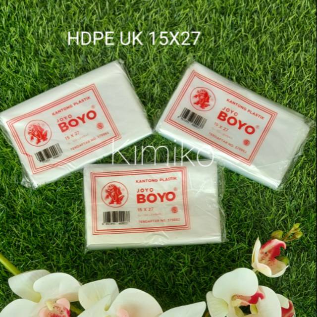 

Kantong plastik HDPE BOYO 15x27 . Plastik 1 kiloan