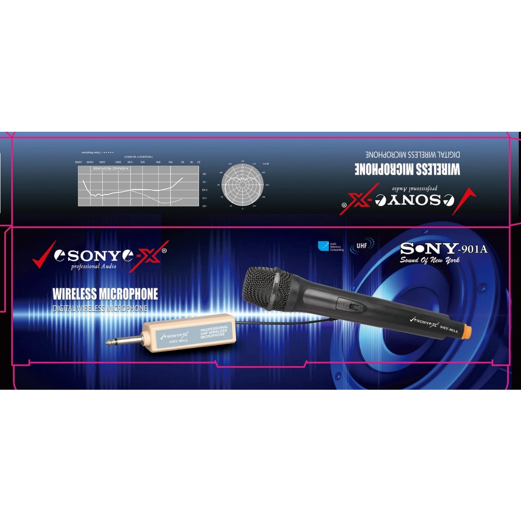 Sony Mic 901A Wireless Single Profesional Microphone Tanpa Kabel Suara Mntap